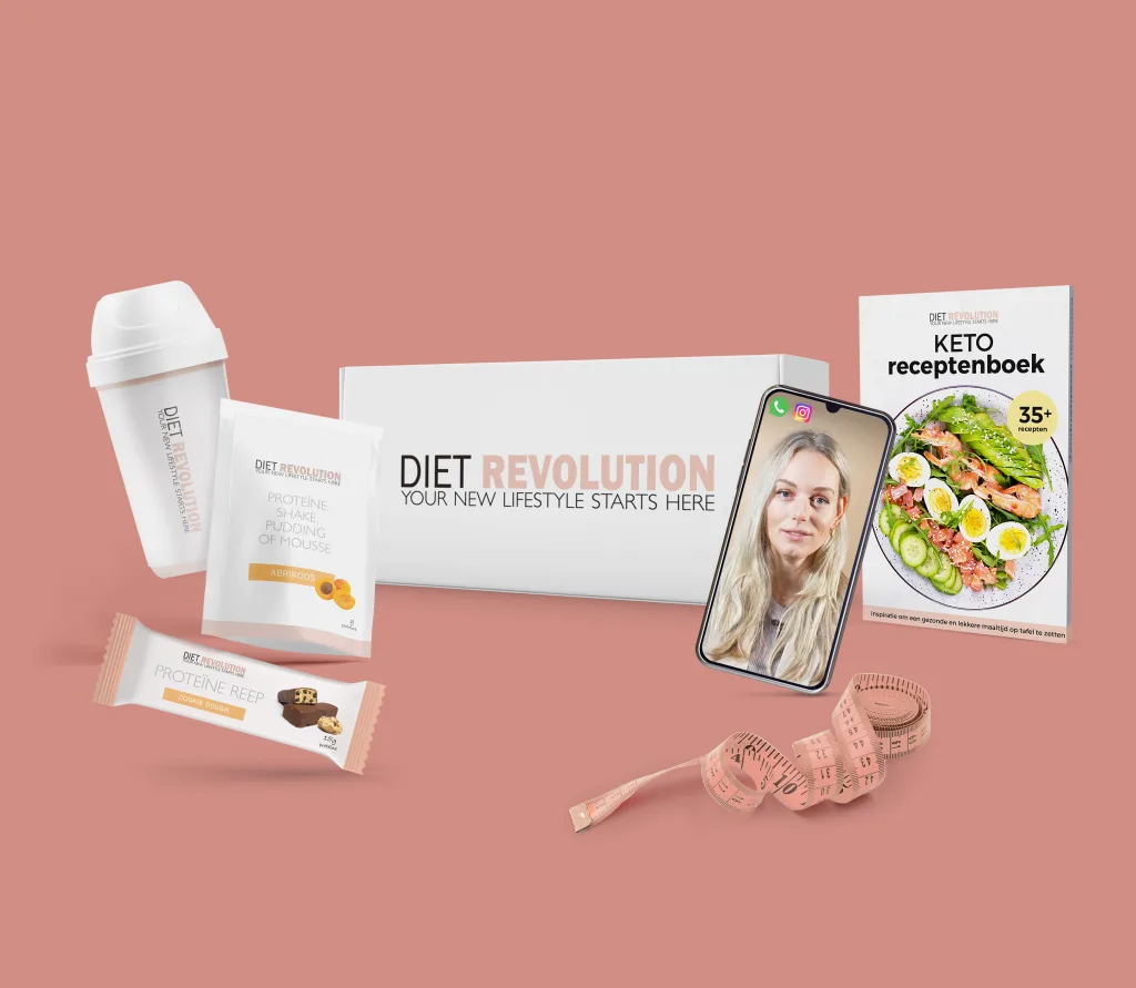 Box met voorbeeld producten van het Keto-Plan om gemiddeld 5 tot 10kg te kunnen afvallen in 30 dagen